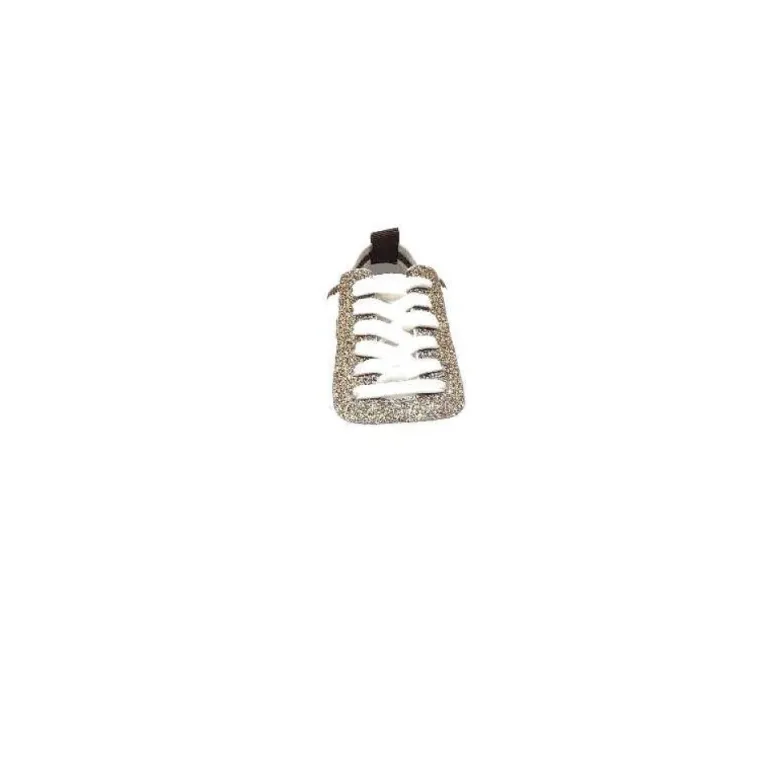 Baskets Ivoire 210.1810 Textile Blanc Paillettes Or