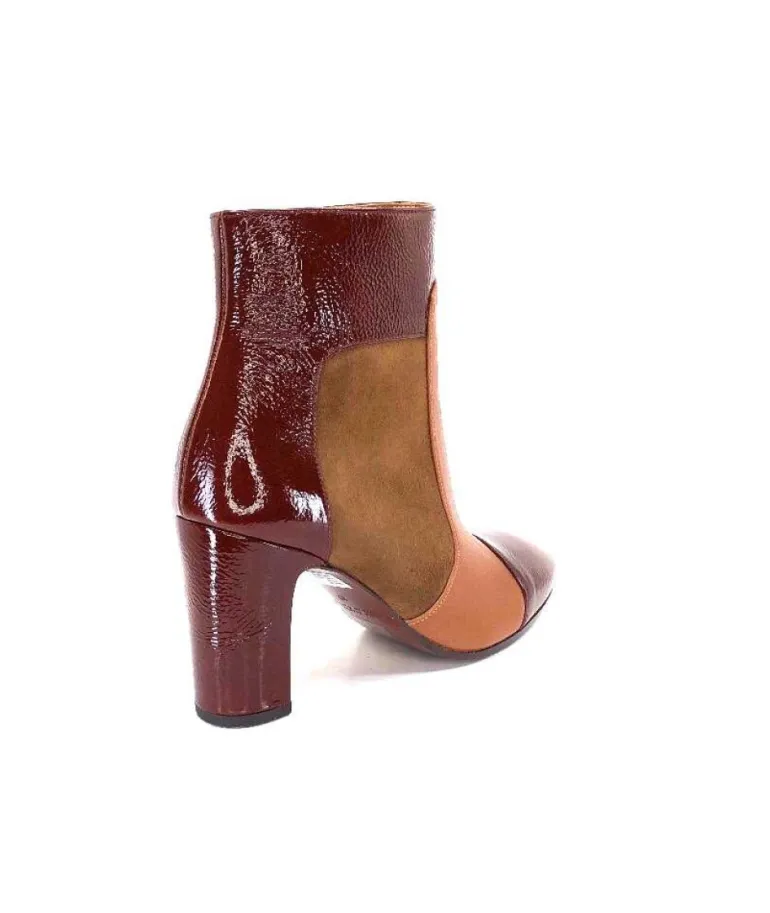 Chie Mihara Wetop Cuir, Cuir Vernis, Daim Marron