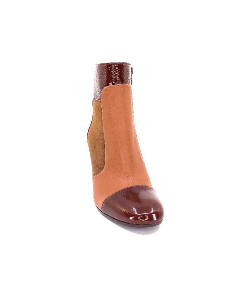Chie Mihara Wetop Cuir, Cuir Vernis, Daim Marron