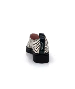 Dansi 4782 Cuir Blanc Imprime Etoile Noir