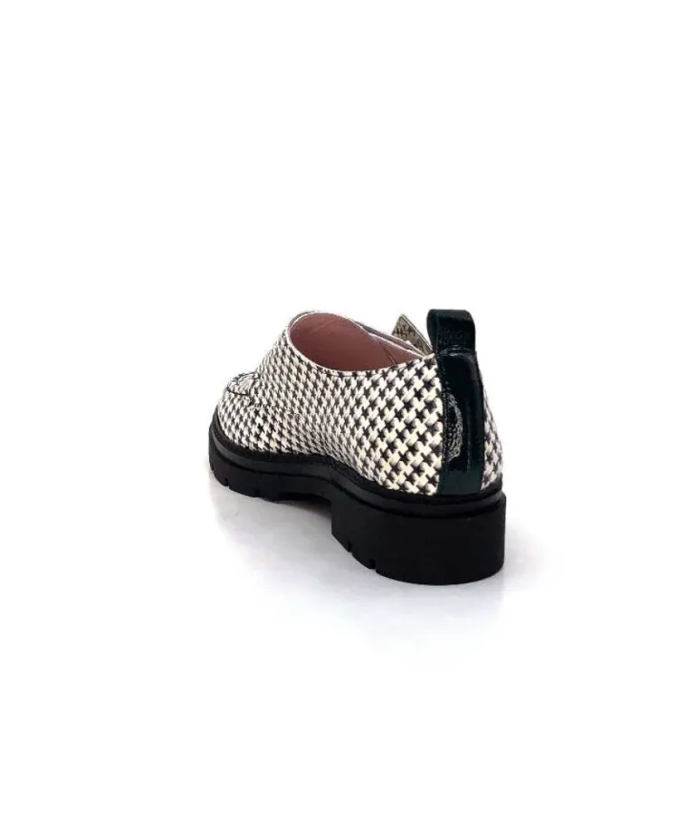 Dansi 4782 Cuir Blanc Imprime Etoile Noir