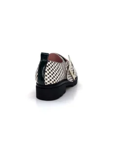 Dansi 4782 Cuir Blanc Imprime Etoile Noir