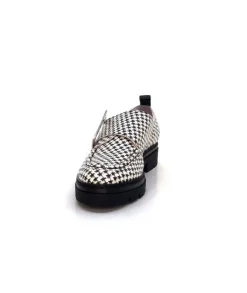 Dansi 4782 Cuir Blanc Imprime Etoile Noir