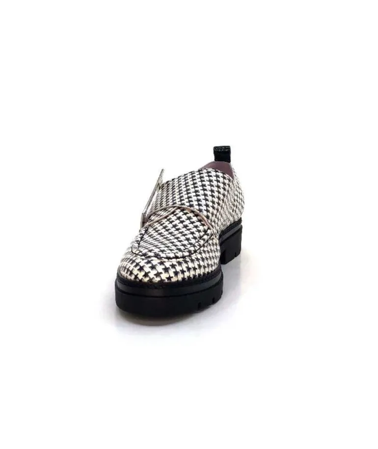 Dansi 4782 Cuir Blanc Imprime Etoile Noir