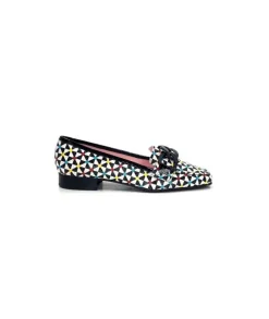 Dansi 5344 Cuir Imprime Blanc Noir Multi