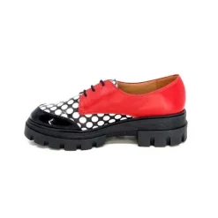 Dansi 5781 Cuir Noir - Rouge Imprime Blanc