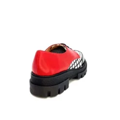 Dansi 5781 Cuir Noir - Rouge Imprime Blanc