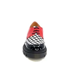 Dansi 5781 Cuir Noir - Rouge Imprime Blanc