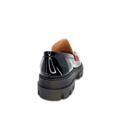 Dansi 5782 Cuir Vernis Noir Imprime Blanc