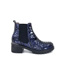 Dinka Cuir Vernis Coco Bleu