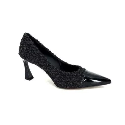 Enzo Di Martino Eli 715 Textile Noir Cuir Vernis Noir