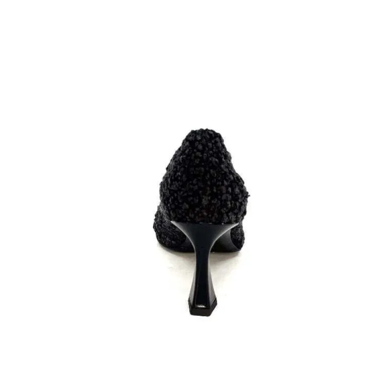 Enzo Di Martino Eli 715 Textile Noir Cuir Vernis Noir