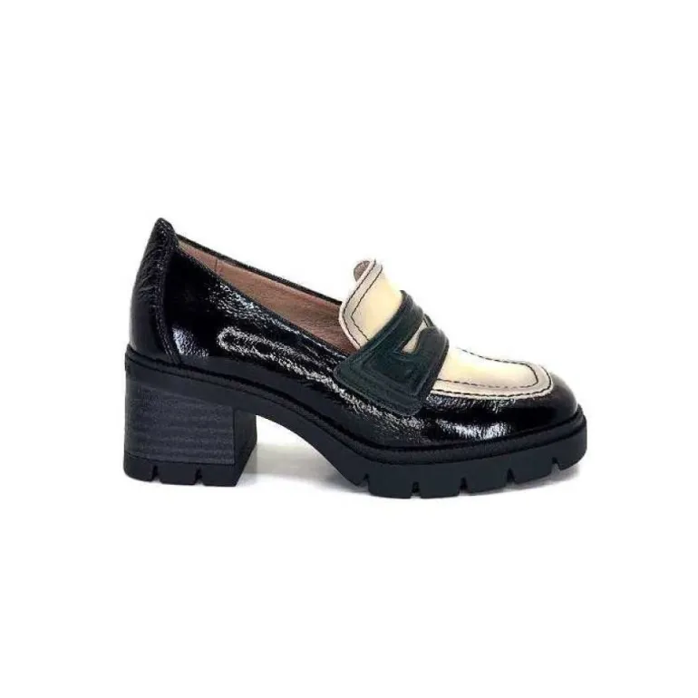 Hispanitas Chi 232965 Everest Cuir Vernis Noir Cuir Vert & Beige