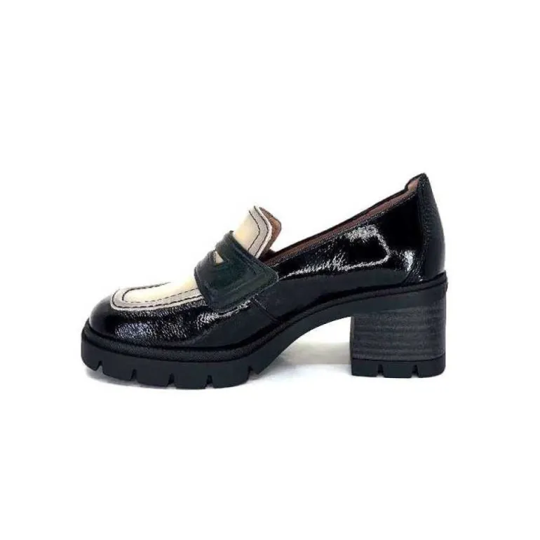 Hispanitas Chi 232965 Everest Cuir Vernis Noir Cuir Vert & Beige