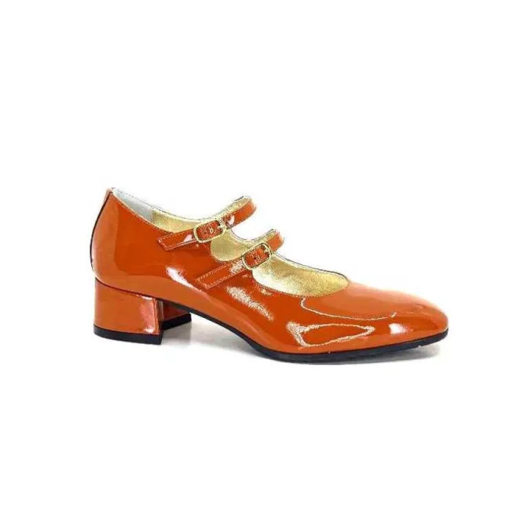 Ivoire 914 Cuir Vernis Marrone Orange