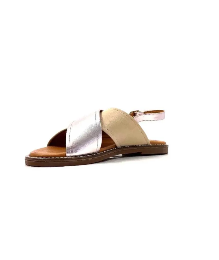 Ivoire 908D Cuir Argent Et Nude