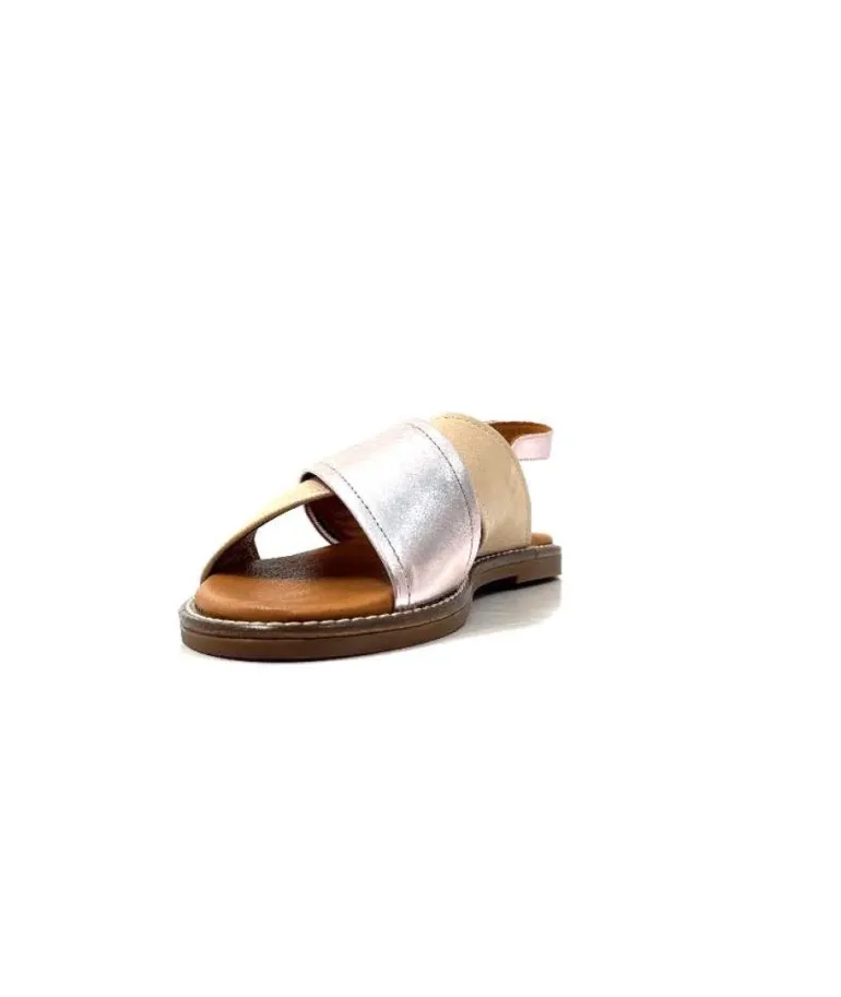 Ivoire 908D Cuir Argent Et Nude