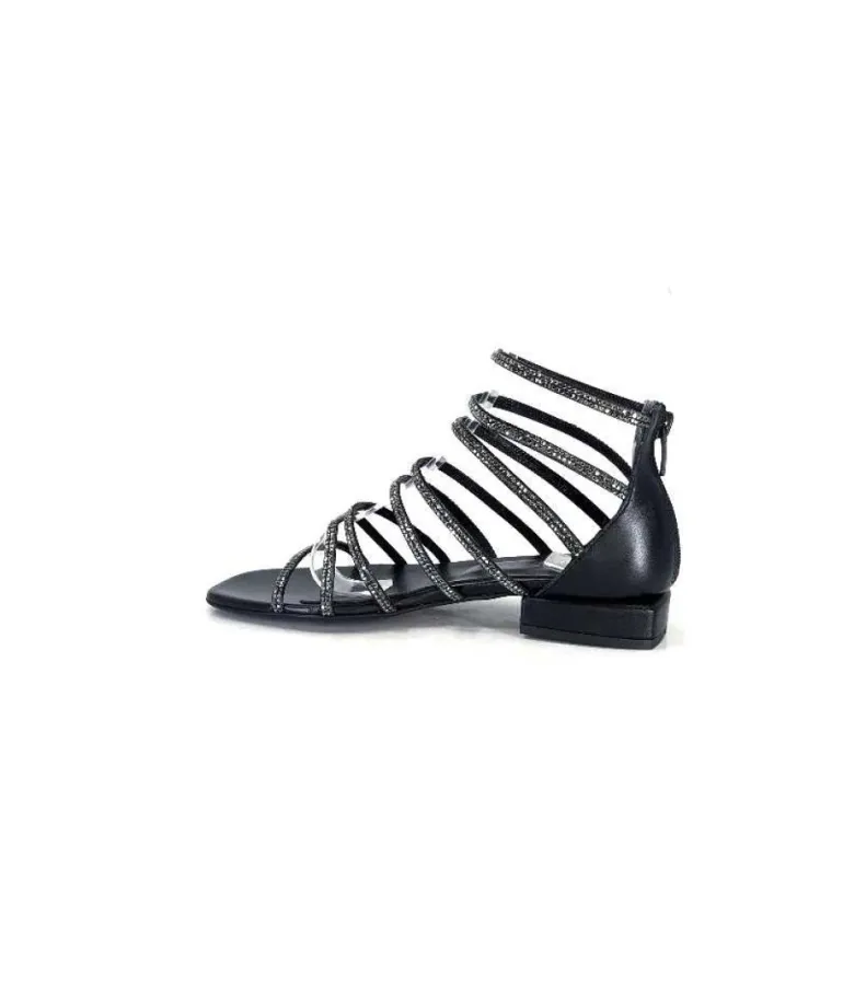 Ivoire E35.008 Cuir Noir Strass