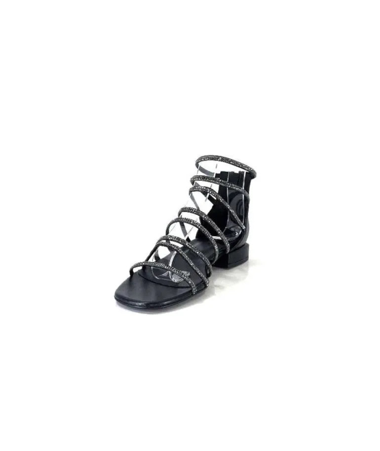 Ivoire E35.008 Cuir Noir Strass