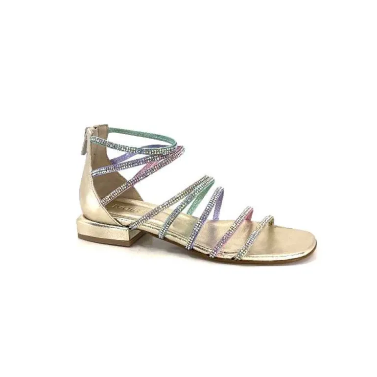 Ivoire E35.008 Cuir Or Strass Multi