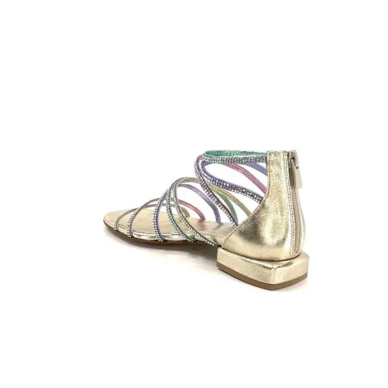 Ivoire E35.008 Cuir Or Strass Multi