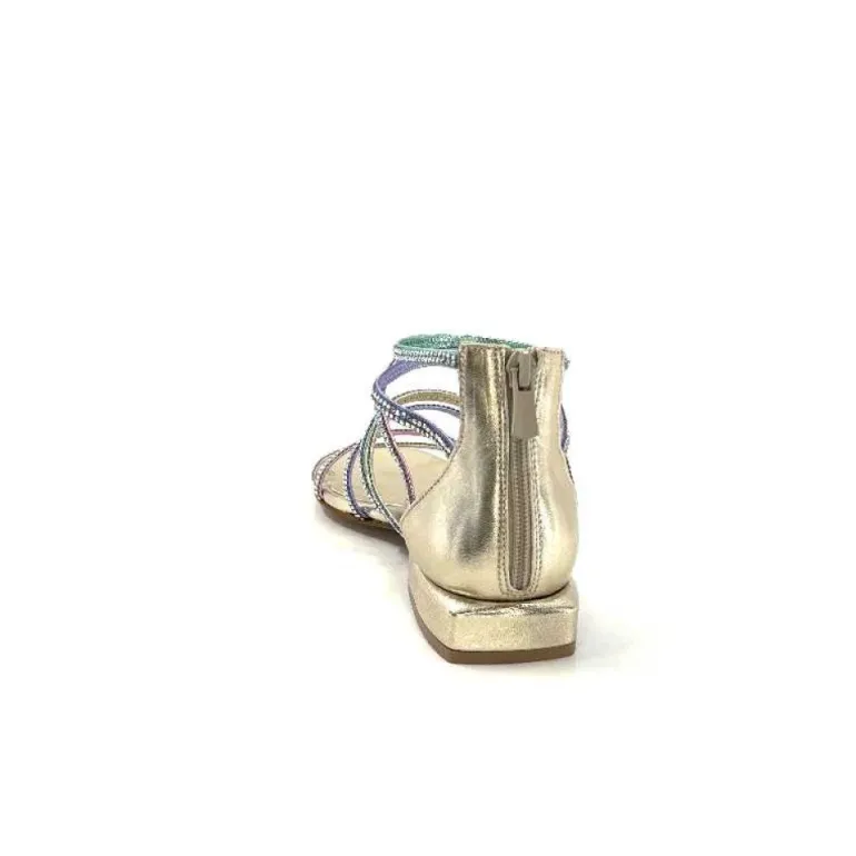 Ivoire E35.008 Cuir Or Strass Multi