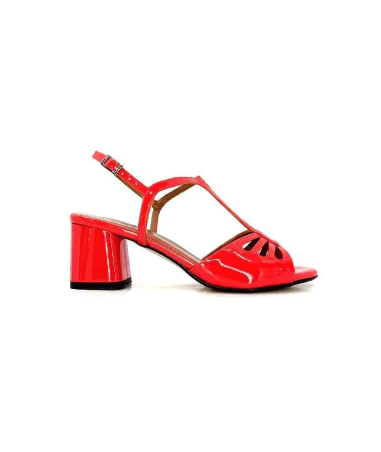 Ivoire F2295 Venezia Cuir Vernis Rouge