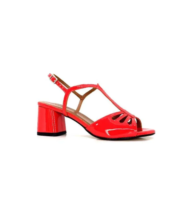 Ivoire F2295 Venezia Cuir Vernis Rouge