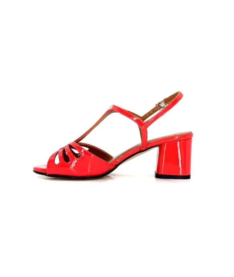 Ivoire F2295 Venezia Cuir Vernis Rouge