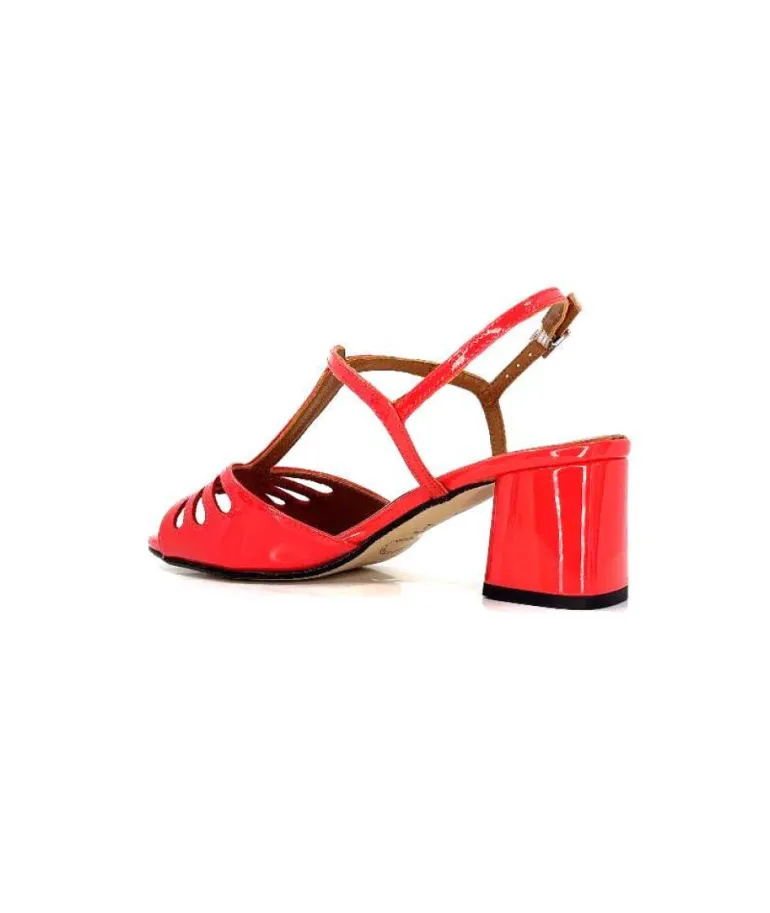 Ivoire F2295 Venezia Cuir Vernis Rouge