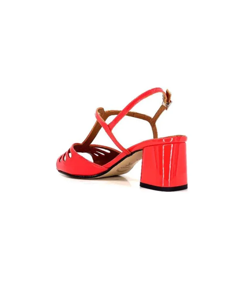 Ivoire F2295 Venezia Cuir Vernis Rouge