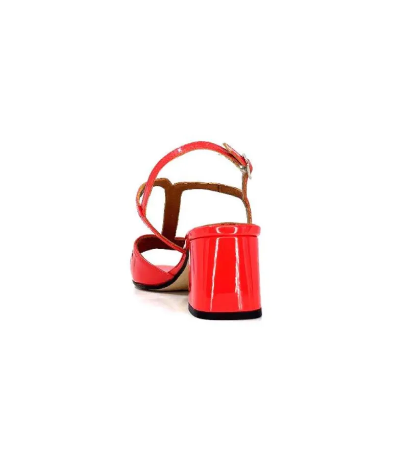 Ivoire F2295 Venezia Cuir Vernis Rouge