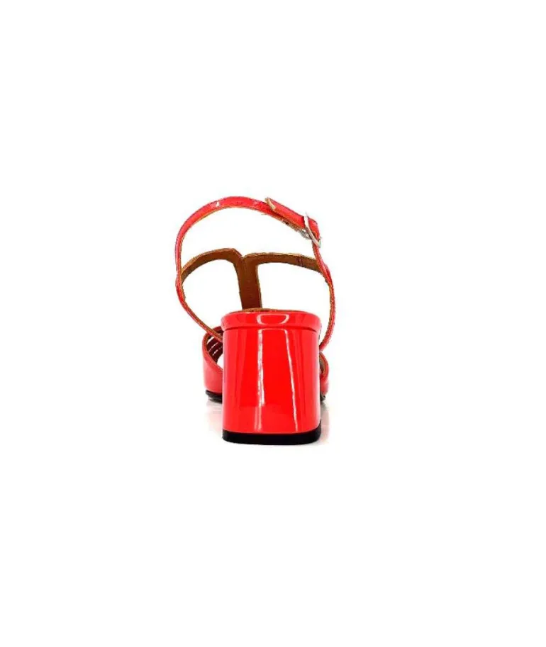 Ivoire F2295 Venezia Cuir Vernis Rouge