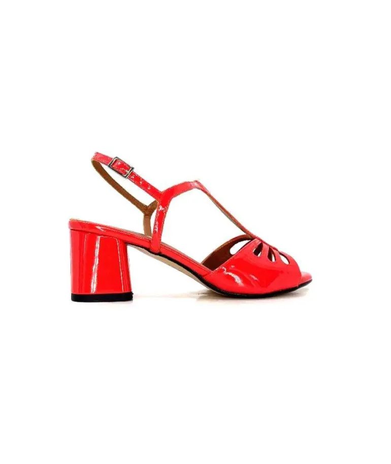 Ivoire F2295 Venezia Cuir Vernis Rouge