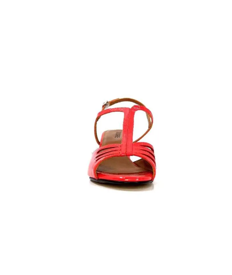 Ivoire F2295 Venezia Cuir Vernis Rouge