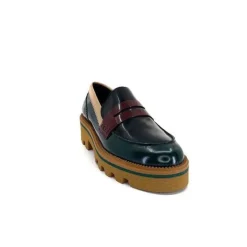 J.Hay 1128 Cuir Glacee Vert Noir Bordeaux