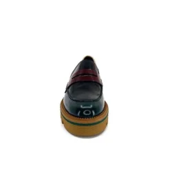J.Hay 1128 Cuir Glacee Vert Noir Bordeaux