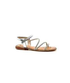 Les Tropeziennes Hoctavy Cuir Strass Argent