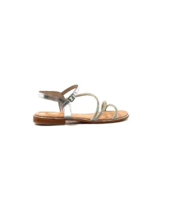 Les Tropeziennes Hoctavy Cuir Strass Argent