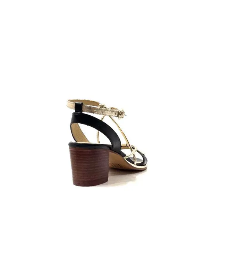 Les Tropeziennes Lilon Cuir Noir & Or
