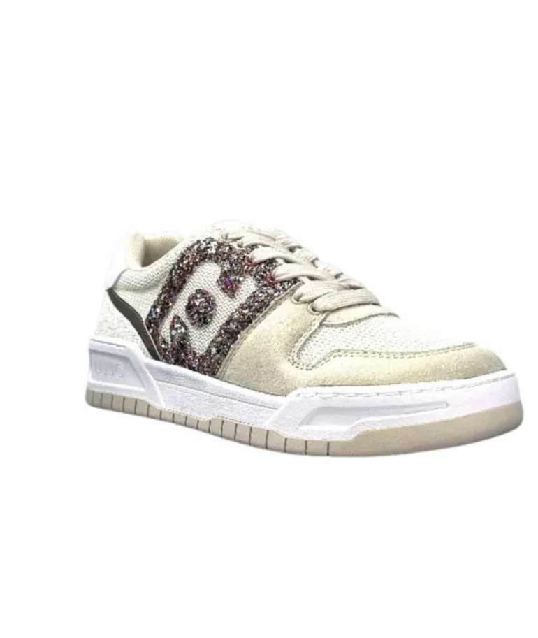 Liu.Jo Ba3093Tx306 Suede Textile Blanc Glitter