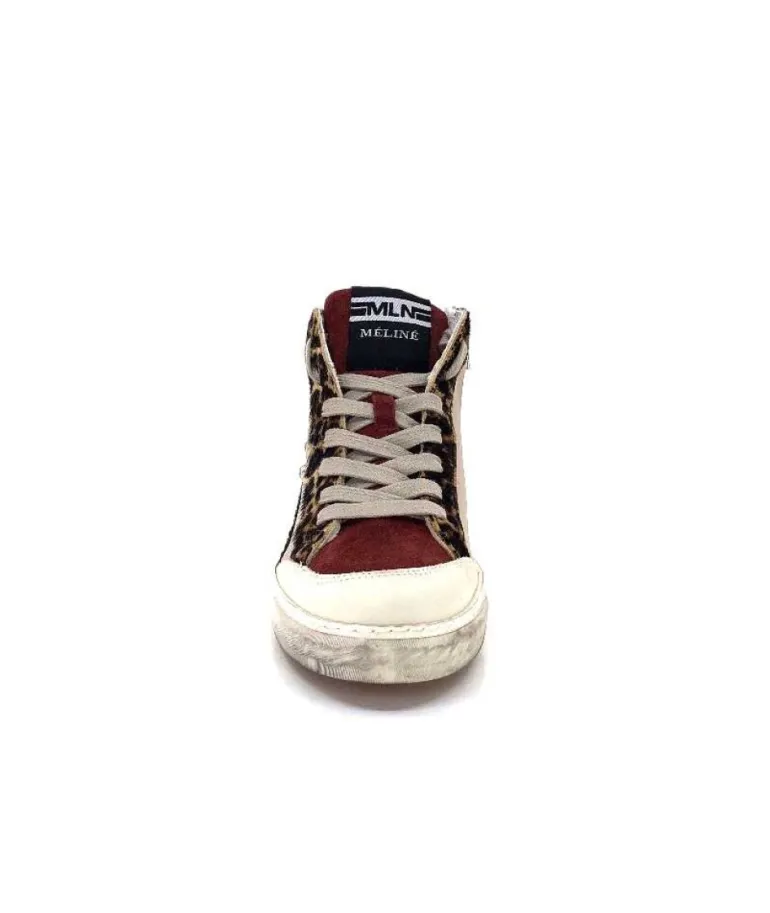 Meline Nkc320 Cuir Nacre Nude Daim Rouge Paillette Noir