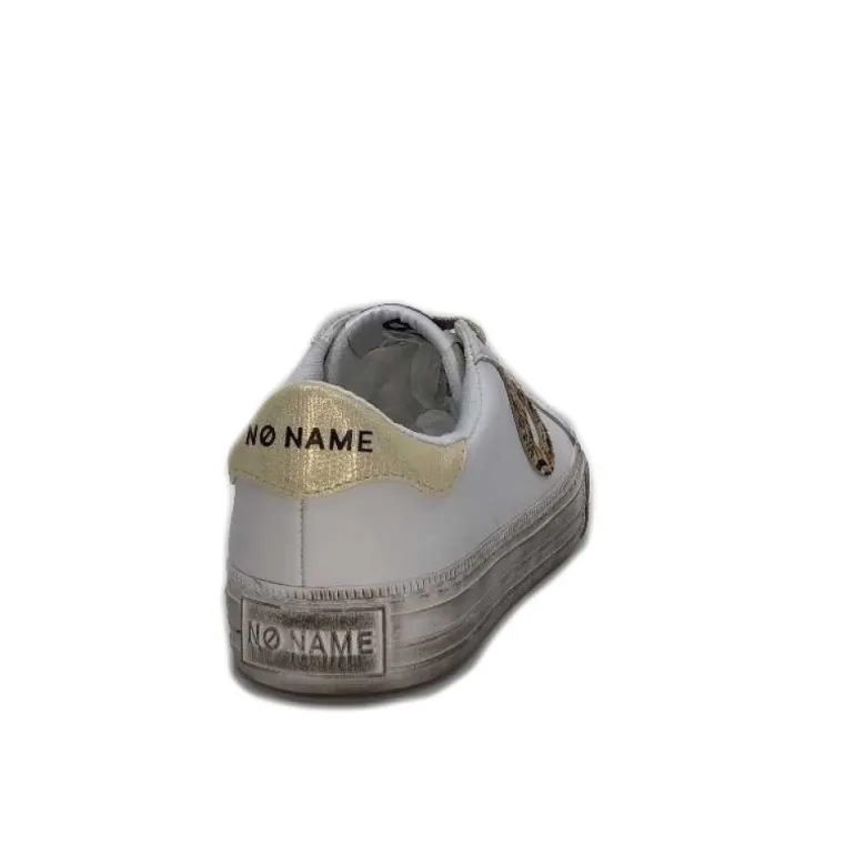 No Name Strike Side Cuir Blanc Or