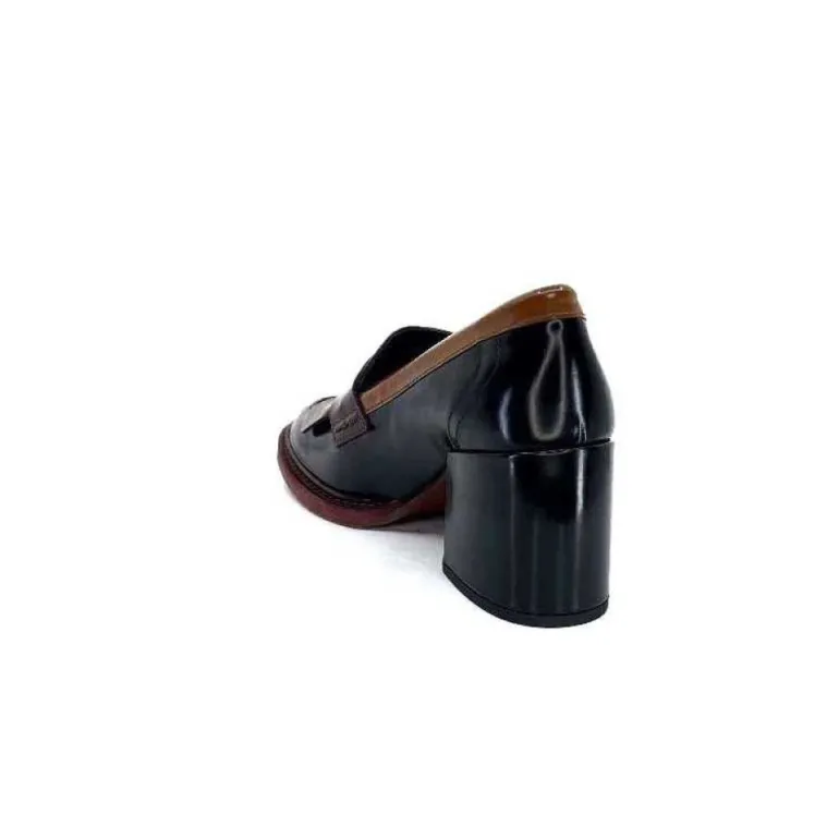 Pertini 32321 D4 Cuir Glace Noir Bordeaux