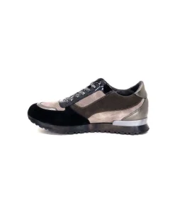 Reqins Electra Mix Daim Noir, Gris Cuir Acier & Cuir Vernis Noir