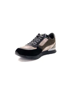Reqins Electra Mix Daim Noir, Gris Cuir Acier & Cuir Vernis Noir