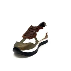 Reqins Urielle Cuir Marron Textile Ecru